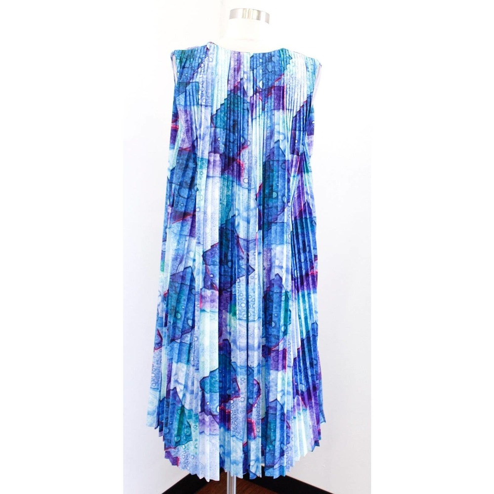 & Other Stories Blue and Purple Geometric Midi Dress - Picture 7 of 7